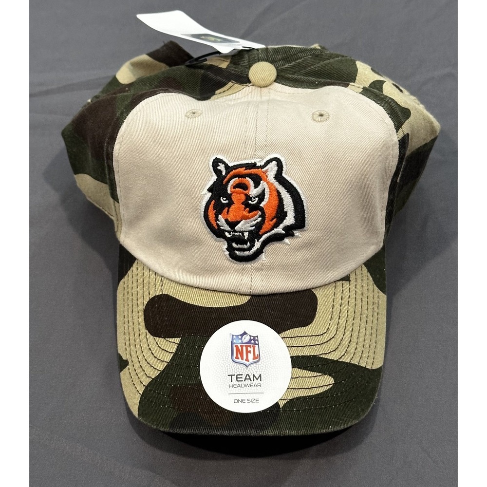 NFL Cincinnati Bengals Camo Hat Adjustable Strapback Team Headwear NWT